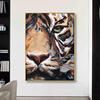 抽象大幅油画客厅现代简约抽象画，动物狮子头老虎，g头卧室玄关装饰