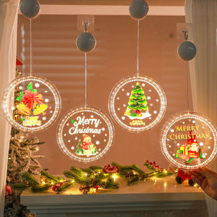 圣诞节装饰灯氛围布置圣诞树装扮橱窗门挂饰发光彩灯场景布置挂件