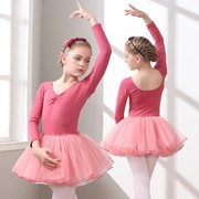 儿童舞蹈服女童练功服夏季短袖，幼儿跳舞服芭蕾舞连体蓬蓬裙中国舞