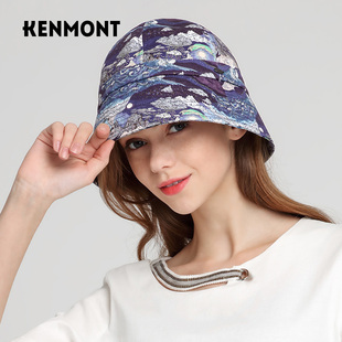 kenmont卡蒙女帽水桶帽春夏小众，渔夫帽时尚潮流钟型帽子短檐防晒
