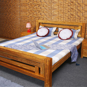 鲁班一木老榆木双人床1.8米卧室家具中式全实木榫卯结构高档