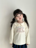 小苹果2024春秋韩版女童宝宝百搭可爱娃娃领卡通，打底衫儿童长袖t