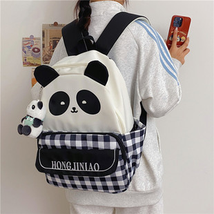 可爱大熊猫双肩背包小学生，大容量轻便减负背包小清新书包