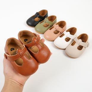 春秋女宝宝学步鞋0-1岁防滑软底周岁公主鞋婴儿柔软皮鞋9-12个月6