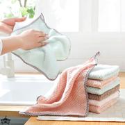 可挂式珊瑚绒洗碗布厨房(布厨房，)用品不沾油，清洁巾不易掉毛吸水抹布擦手巾