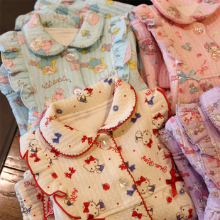 日本亲子空气棉，秋冬儿童女童男童，加厚保暖睡衣家居服套装