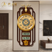 新中式钟表挂钟客厅家用时尚福鹿万年历现代创意壁静音装饰石英钟