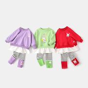 女童运动套装蝙蝠衫，春秋婴幼儿衣服中小童，春装洋气宝宝两件套