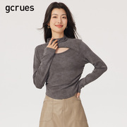 gcrues韩系百搭镂空针织衫2024年春季女装设计感流行漂亮上衣