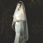 新娘婚纱头纱拍照道具中长版超仙森系照相馆旅Y拍摄影配