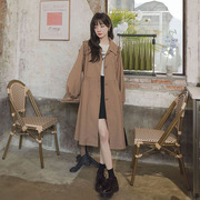 温柔风韩系甜美风衣外套女春装2022年中长款小个子高级设计感