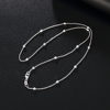 S925银项链女纯银圆珠链简约设计感素链锁骨链ins风小众设计饰品