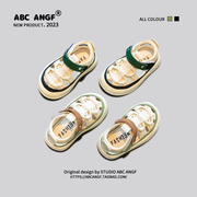 ABC ANGF女童凉鞋2024春季男童镂空半凉鞋宝宝包头学步鞋
