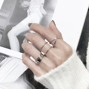 日韩版S925纯银戒指X交叉开口光面立体开口指环简约设计款银戒子
