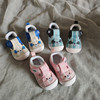 学步鞋三分之一弯曲魔术贴中帮春秋帆布男女儿童宝宝鞋布鞋婴儿