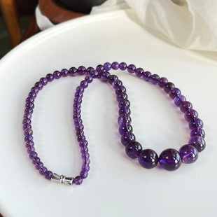 纯天然乌拉圭紫水晶项链简约时尚百搭项链女