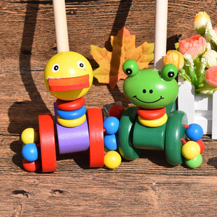 卡通动物儿童手推车，玩具婴儿木制0-1-3岁宝宝学步车木质
