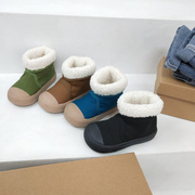2023宝宝棉鞋，冬季男女童休闲帆布中筒靴，卷边加绒靴子帆布鞋