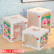 网红半透明蛋糕盒生日手提包装盒子6六8八10十寸双层加高方形
