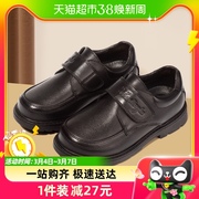 男童皮鞋小学生校园演出鞋，黑色真皮英伦软底，儿童春夏单鞋