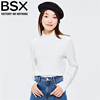 BSX女装T恤纯棉奢滑触感高领长袖T恤 05321804