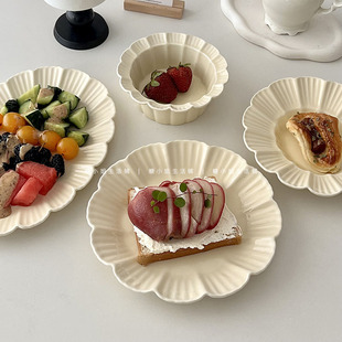 糖小姐ins韩式白色长方形盘子沙拉，甜品盘寿司西餐盘早餐盘餐具