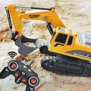 合金遥控挖掘机儿童玩具车大号无线电动仿真挖土机男孩工程车玩具