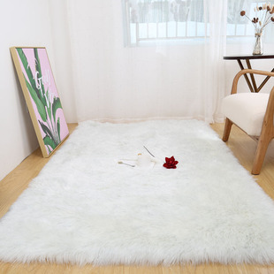 朗菲仿羊毛地毯卧室毛毛毯(毛，毛毯)床边毯网红白色卧室装饰长毛飘窗毯橱窗