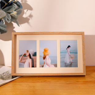 创意组合三四连框6寸相框，摆台木质照片，情侣婚纱洗照片相片可挂墙