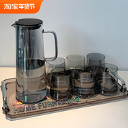 冷水壶家用玻璃耐高温冷泡茶瓶大容量高硼硅透明水杯套装凉水扎壶