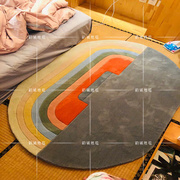 欧式美式日韩椭圆形地毯，客厅茶几沙发，卧室书房店面手工腈纶地毯