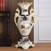 欧式大号陶瓷花瓶摆件，高档别墅大型落地家装饰干花瓶插花玄关客厅