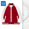 真维斯红色棒球服女2024春季设计感龙年初春拼接夹克上衣外套