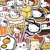 200张美食HelloKitty贴纸卡通可爱凯蒂猫创意diy装饰手账水杯贴画