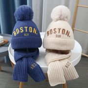 儿童帽子围巾两件套秋冬季3-10岁宝宝套装5保暖6男女童针织帽韩版