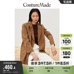 couturemade奥莱西装外套女秋冬优雅气质复古翻领，九分袖百搭