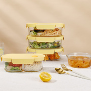玻璃饭盒微波炉加热专用碗上班族带饭餐盒套装，分隔型保温便当盒女
