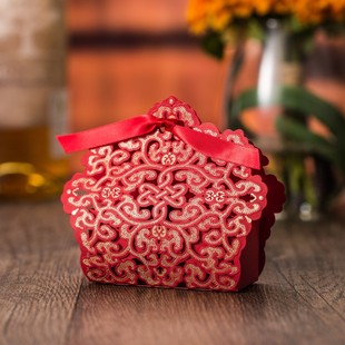 中式结婚用品糖果喜糖盒，欧式婚庆礼，纸盒个性创意伴手礼长方形小号