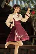 原创山茶之约Lolita洛丽塔中国风汉服女汉元素上衣连衣裙秋季套装