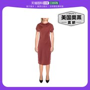 dkny女式短袖中长上班早秋连衣裙，威士忌美国奥莱直发