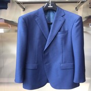 男士西服商务套装大杨创世品牌羊毛马海毛面料，宝蓝色外套版型修身
