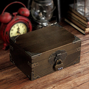储物百宝箱实木盒子带锁仿古收纳欧式复古大号木，箱子宝箱盒小木盒