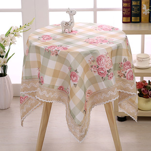 桌布正方形小圆桌方桌棉麻清新田园客厅卧室茶几家用盖巾布艺台布