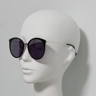 S7005 女式金属双圈设计款眼镜 猫眼太阳镜 修脸大圆框墨镜 样品