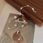 liannadaisys925纯银几何不规则圆珠项链，女韩国档口货纯手工颈链