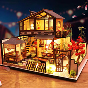 diy手工模型小屋拼装房子礼物，别墅制作建筑生日，玩具古风大型木质