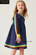 英国Little Bird女童蓝色彩虹卫衣裙运动裙连衣裙C45-608