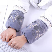办公双层成人网纱韩版袖套刺绣短款蕾丝护袖头防污女士冬季袖套