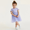 夏装女童连衣裙甜美紫色蓬蓬裙，婴儿宝宝公主裙网纱裙生日礼服