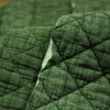 瓦娜双层夹绗棉秋冬面料纯棉，菱形砂洗袍外套，裙子服装布墨绿色